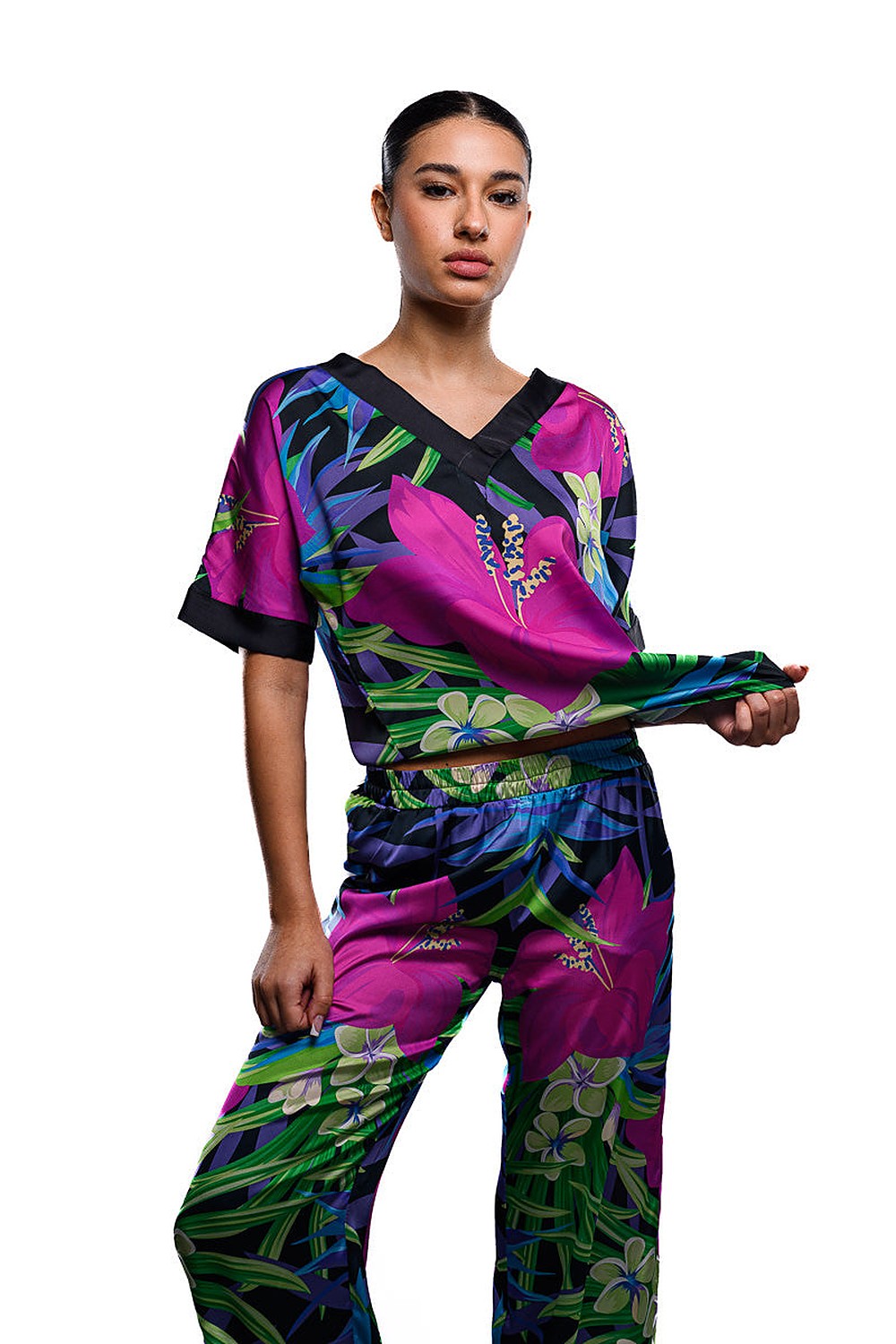 Tropical Bloom Pajama Pants - 2