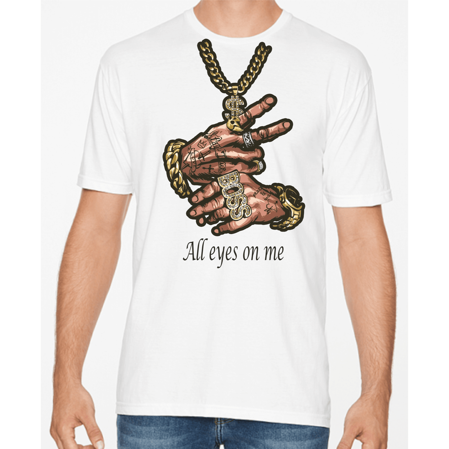 Tricou Bărbați Alb - All Eyes On Me