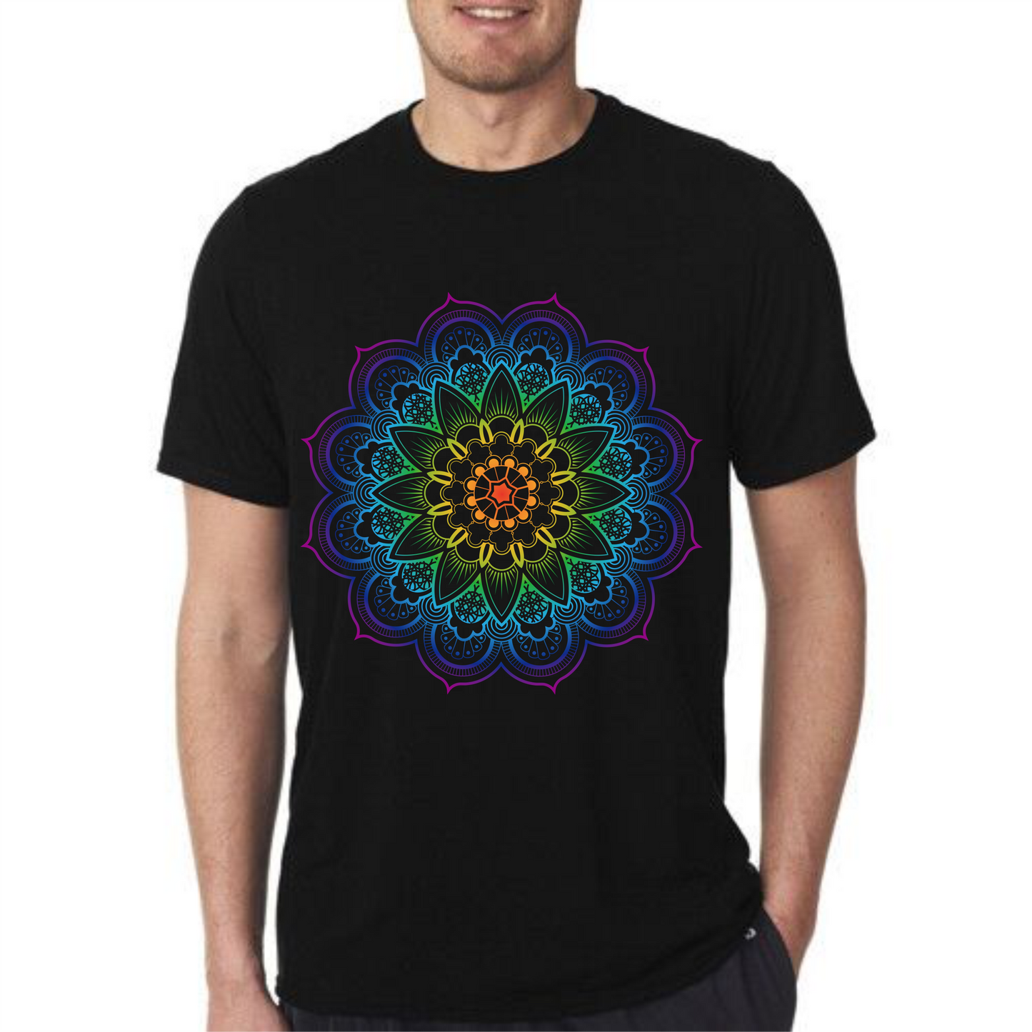 Tricou Bărbați Negru - Mandala