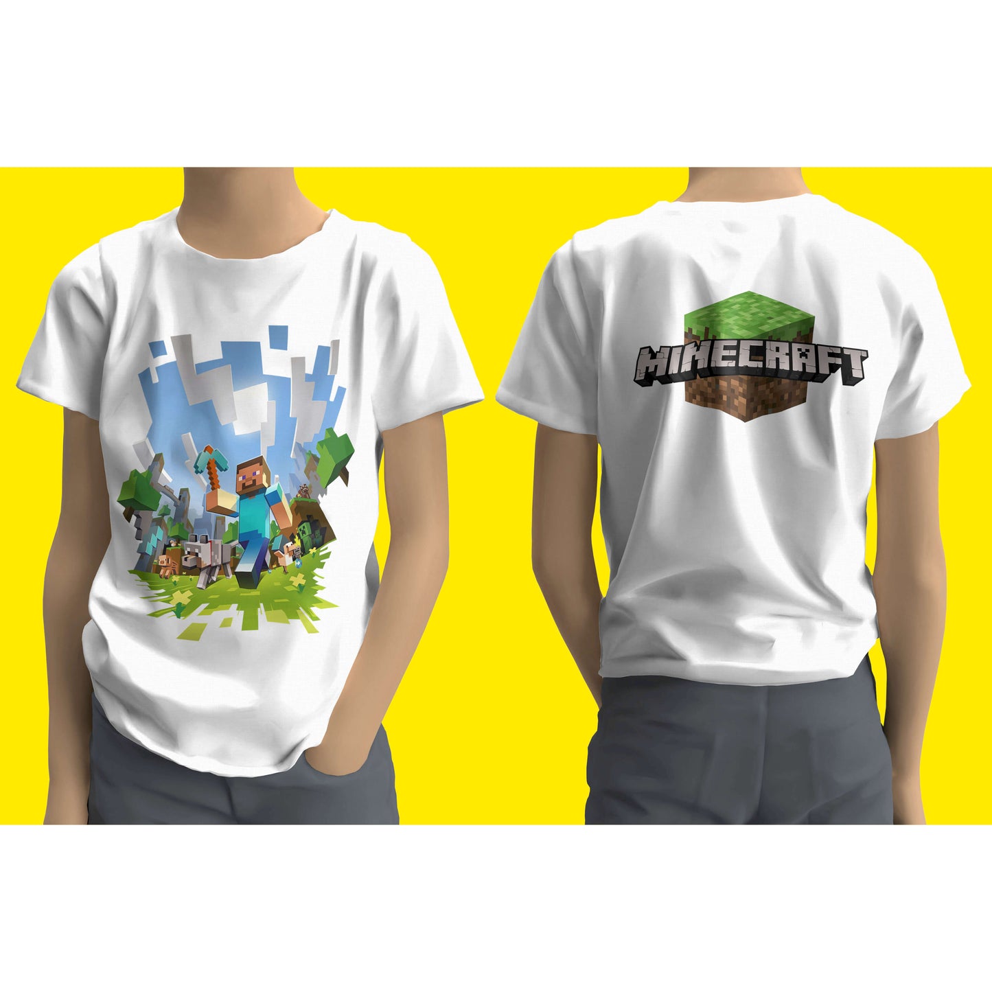 Tricou Copii Alb - World of Blocks