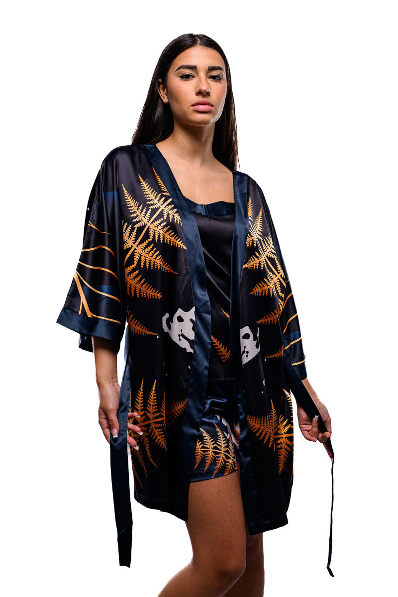 Gold Leaf Pajama Kimono