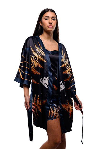 Gold Leaf Pajama Kimono