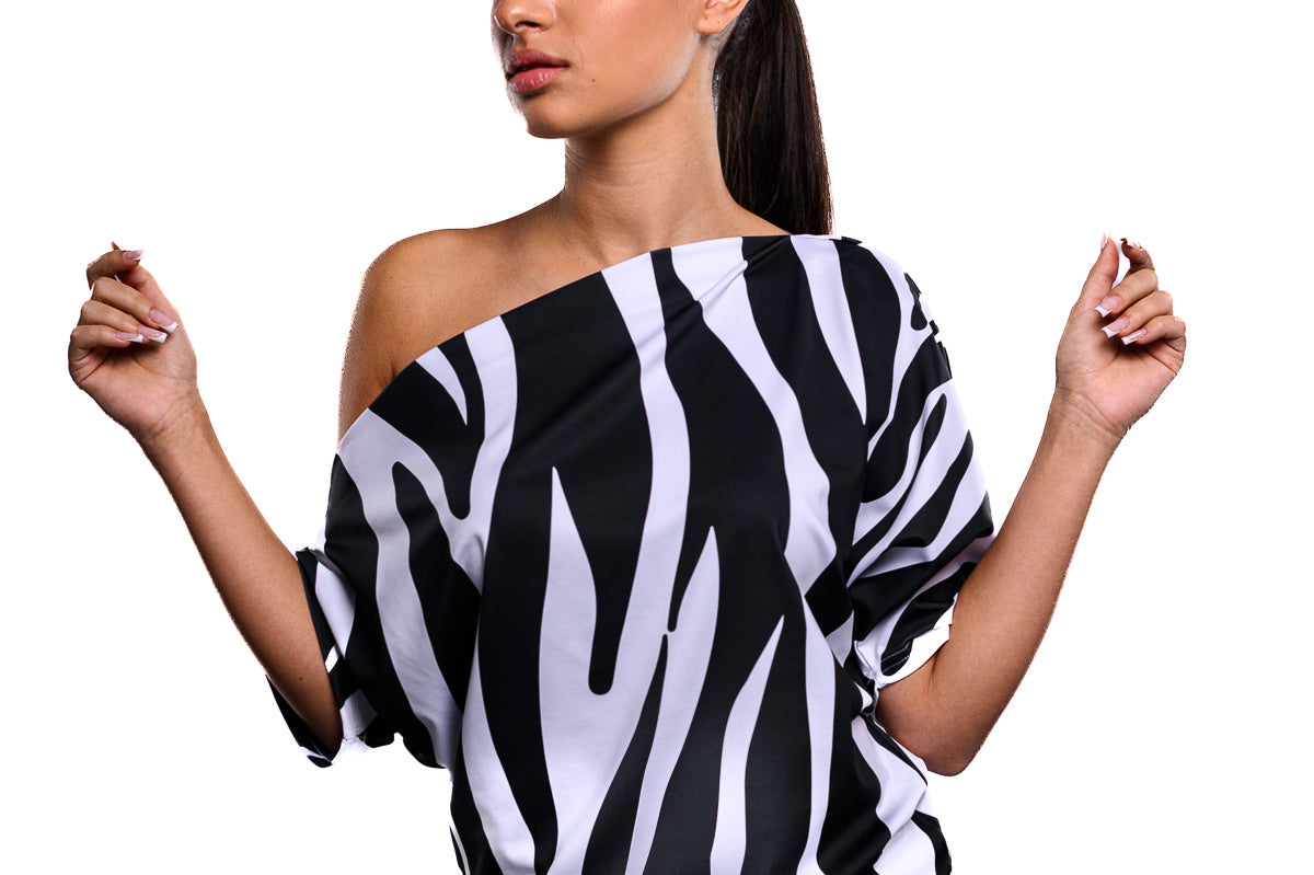 Asymmetric T-shirt Zebra